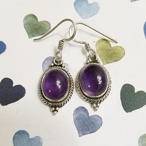 Purple and sterling earrings
